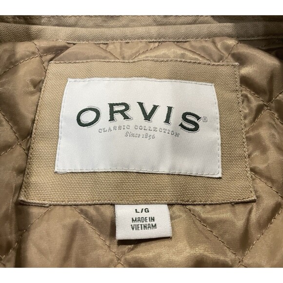 Orvis Barn Coat Mens Large Brown Chore Jacket Quilt Lined Corduroy Trim 214849 - Picture 4 of 10